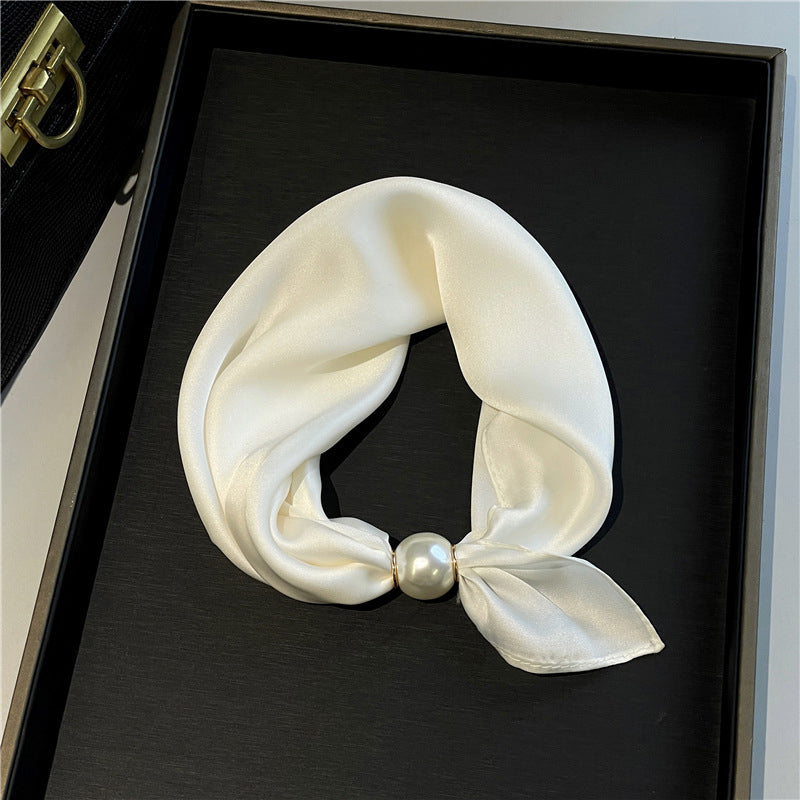 🤍 Collier foulard en perles avec fermoir magnétique - Un style instantané en quelques secondes ! ✨📦