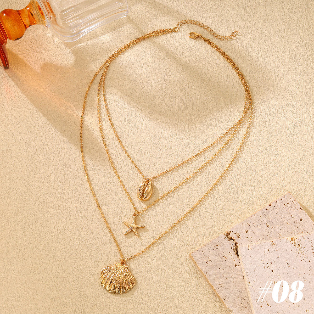 🌊Collier marin avec coquillage et étoile de mer🐚