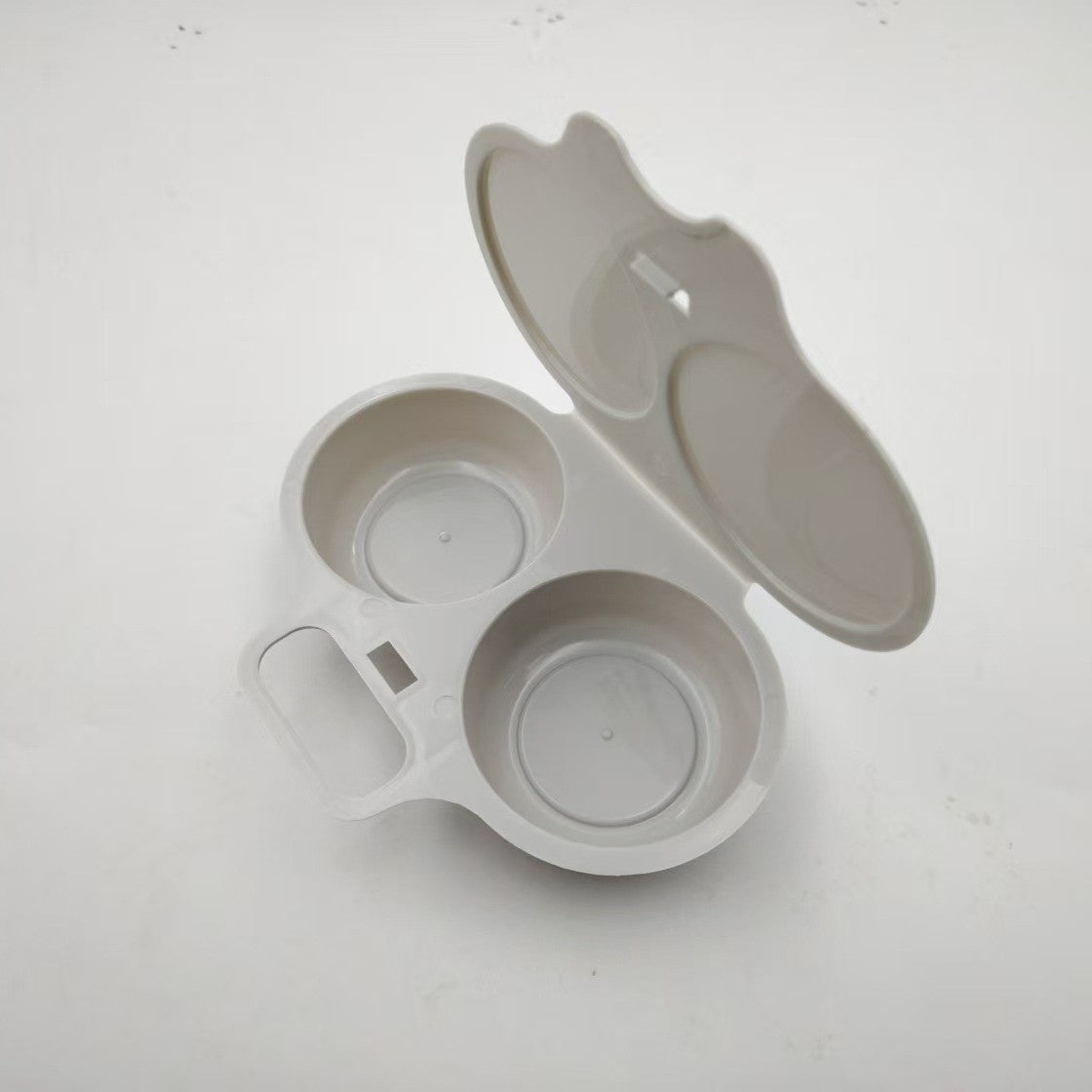 🍳 Pocheuse à Œufs Micro-Ondes à Deux Cavités avec Couvercle — Cuiseur à Œufs Rapide en PP Alimentaire