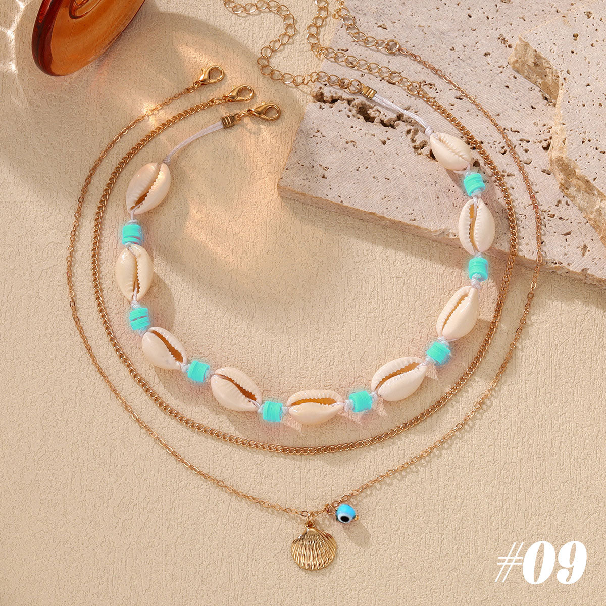 🌊Collier marin avec coquillage et étoile de mer🐚