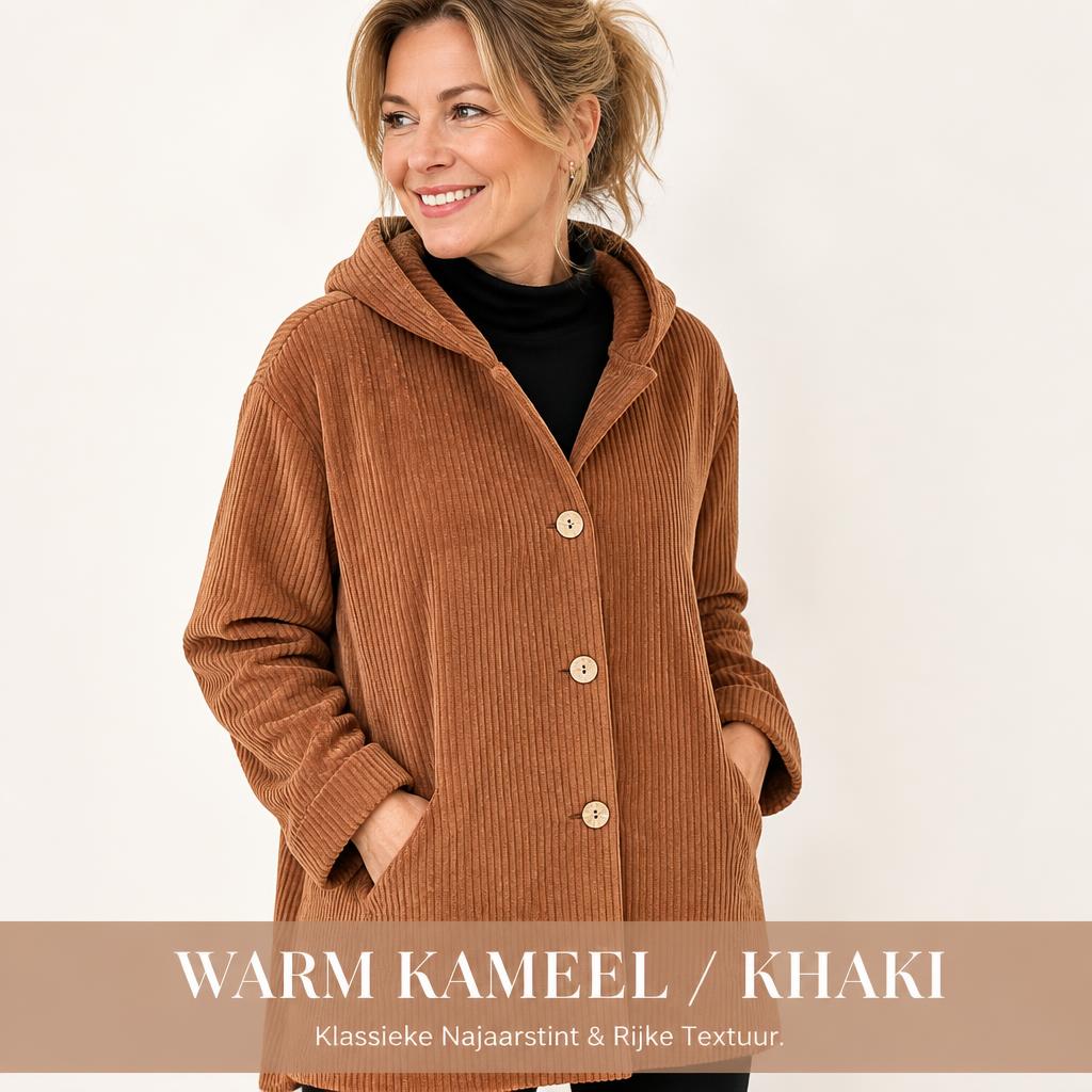 🧥 Profitez de l'automne : Manteau en velours côtelé à capuche merveilleusement chaud et élégant 🍂