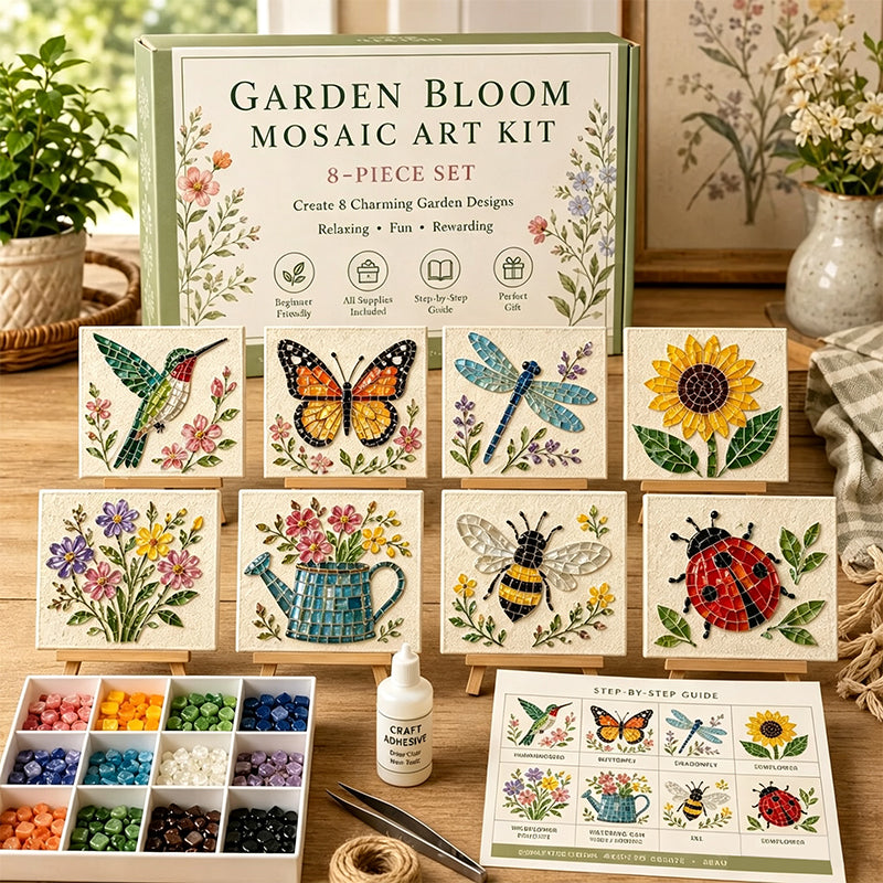 🌻🏡 Kit de mosaïque DIY pour jardin de cottage – Créez votre propre chef-d'œuvre