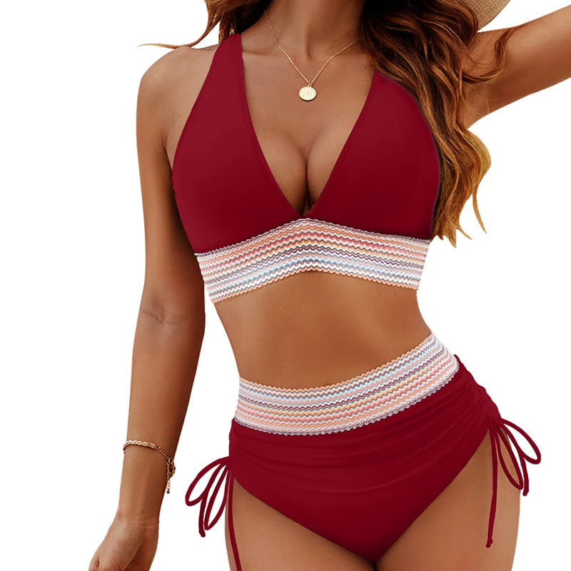 ☀️Vente spéciale d'été : 60% de réductio🏖️Ensembles de bikinis à taille haute avec contrôle du ventre et des couleurs