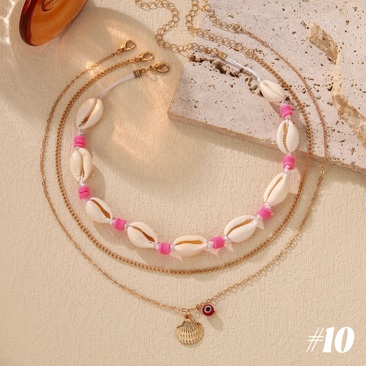 🌊Collier marin avec coquillage et étoile de mer🐚