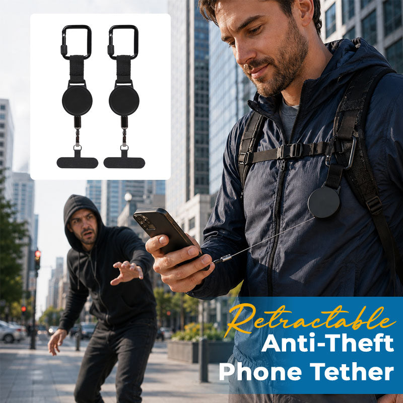 🛡️ Cordon télescopique antivol pour téléphone – Protégez votre appareil en déplacement