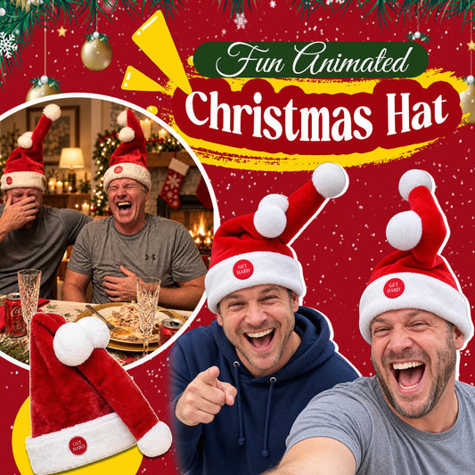 🎅😂 Chapeau de Père Noël mobile rigolo--appuyez et regardez-le bouger