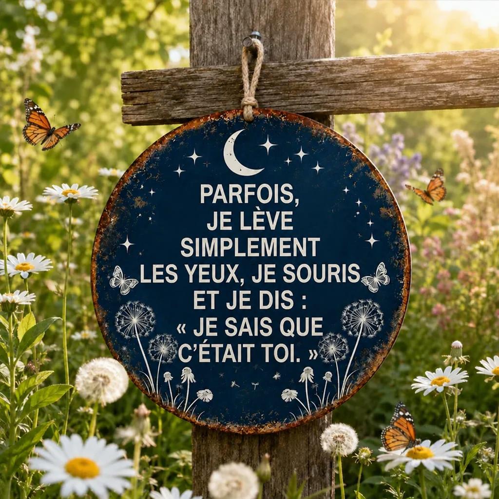 🌙 Plaque de Jardin Commémorative "Je Sais Que C'était Toi" — Un Doux Réconfort pour l'Âme 🦋
