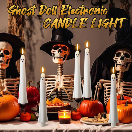 🎃👻 Lumière fantôme télécommandée avec mèche à flamme 3D 👻🎃