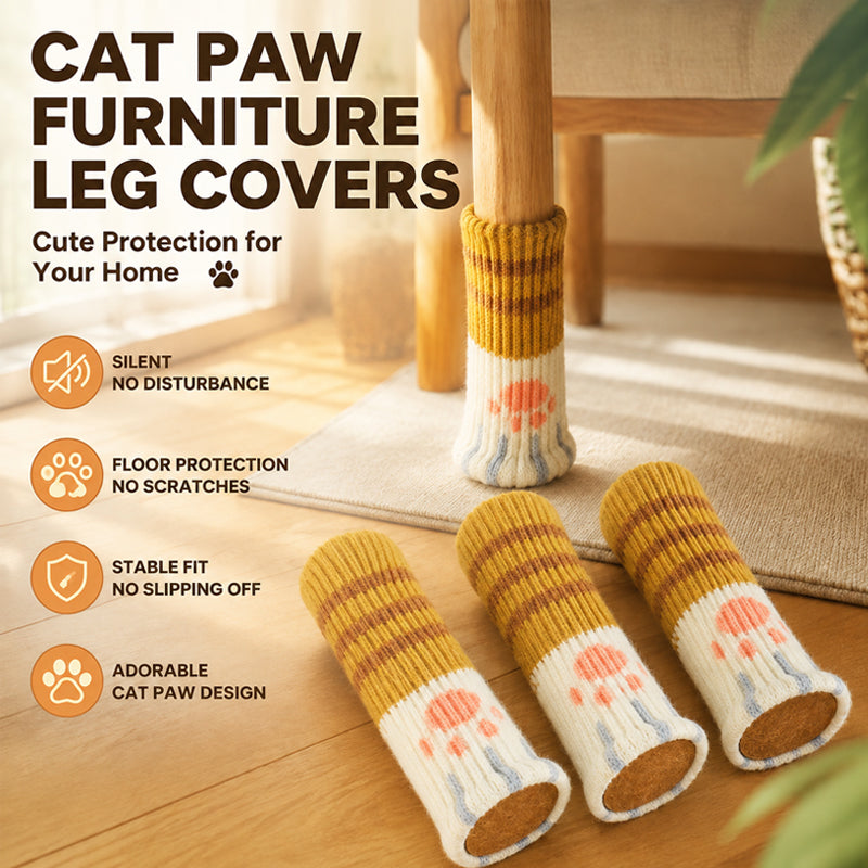 🐾🔇 Des sols plus silencieux, des chaises plus mignonnes — Protège-pieds en forme de pattes de chat