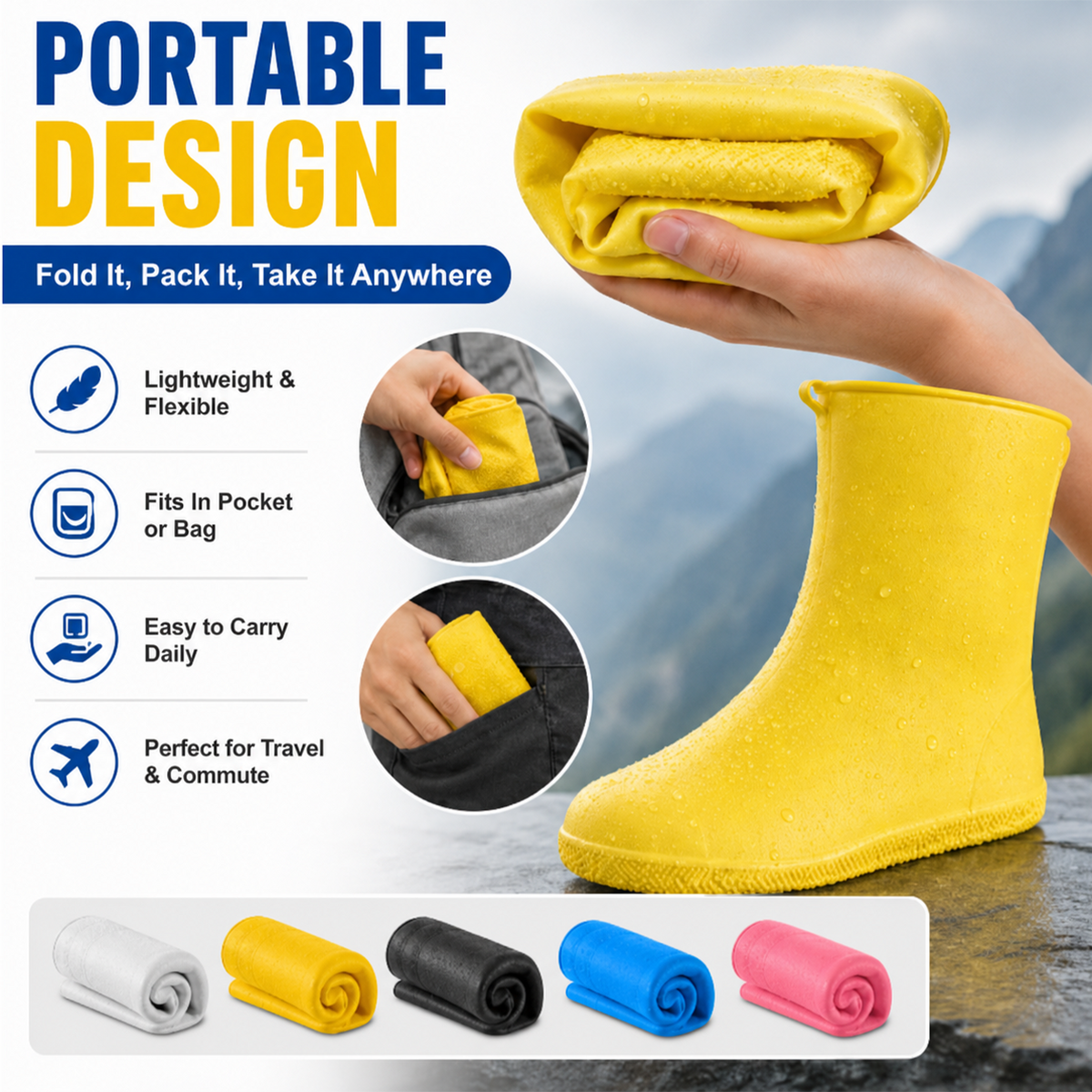 Stop Natte Sneakers! Zware Regenoverschoenen — Antislip & Opvouwbaar in je Tas 🌧️