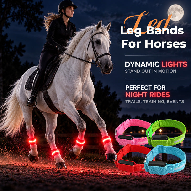 🐎 Bandes LED pour jambes de cheval | Bandes lumineuses et bien visibles pour les balades nocturnes