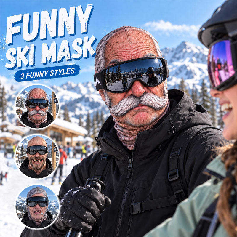 😂 Masque de ski à visage réaliste et drôle – Transformez chaque sortie hivernale en spectacle comique
