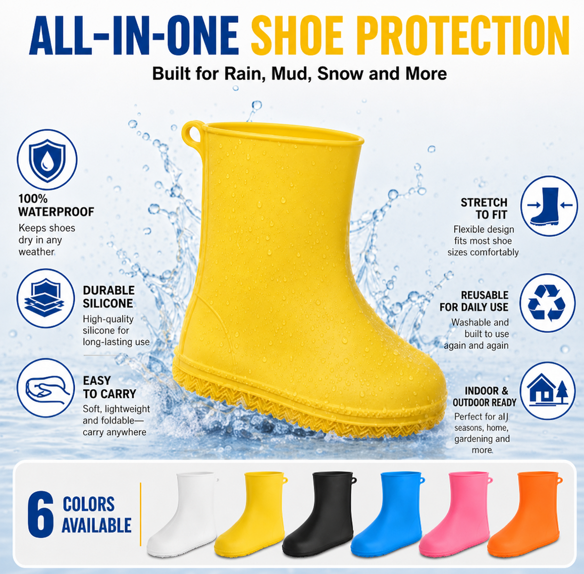 Stop Natte Sneakers! Zware Regenoverschoenen — Antislip & Opvouwbaar in je Tas 🌧️