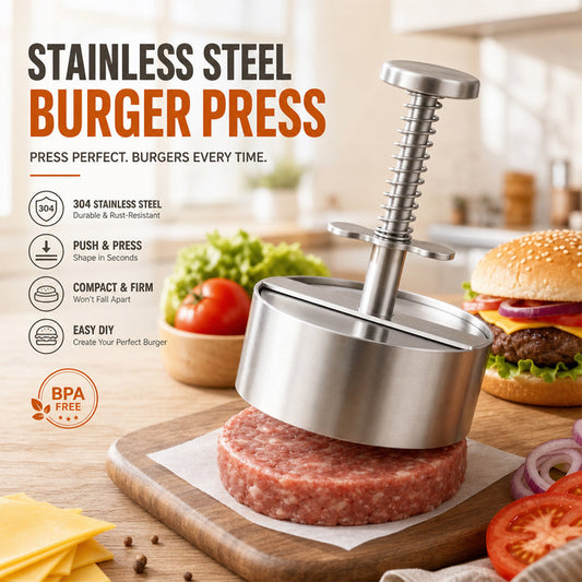 🍔Presse à hamburgers en acier inoxydable  | Réalisez facilement des steaks hachés parfaitement réguliers