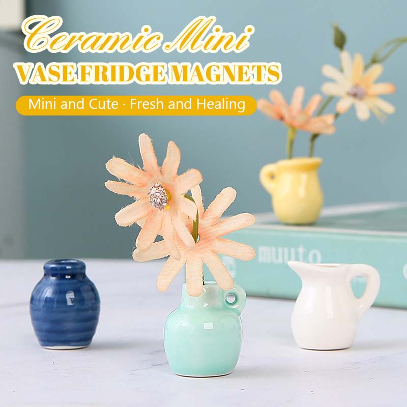 🌼 Mini-vases en céramique comme aimants pour réfrigérateu