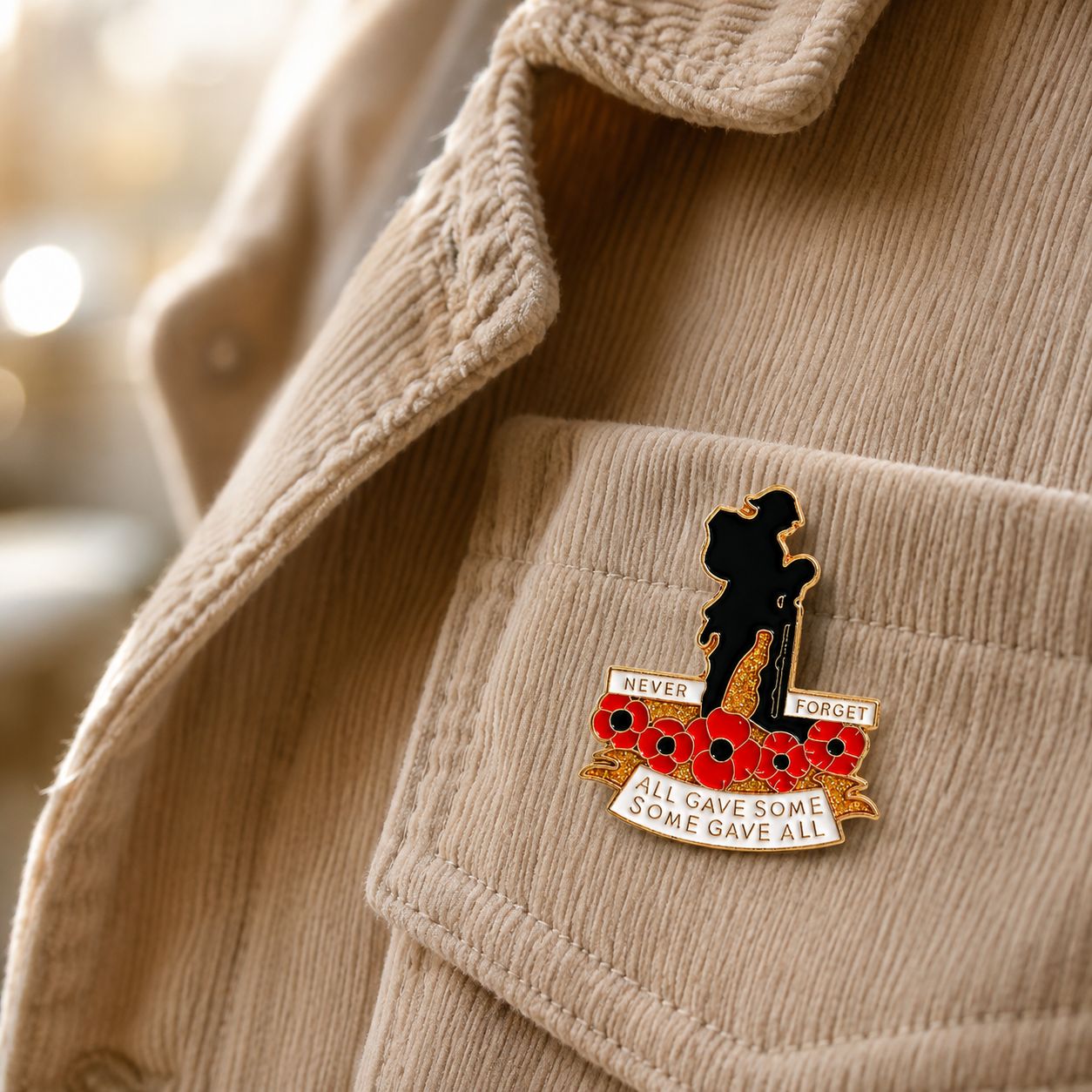🌺🪖 Honneur. Souvenez-vous. N'oubliez jamais. — Broche commémorative du 111e anniversaire du Coquelicot Rouge