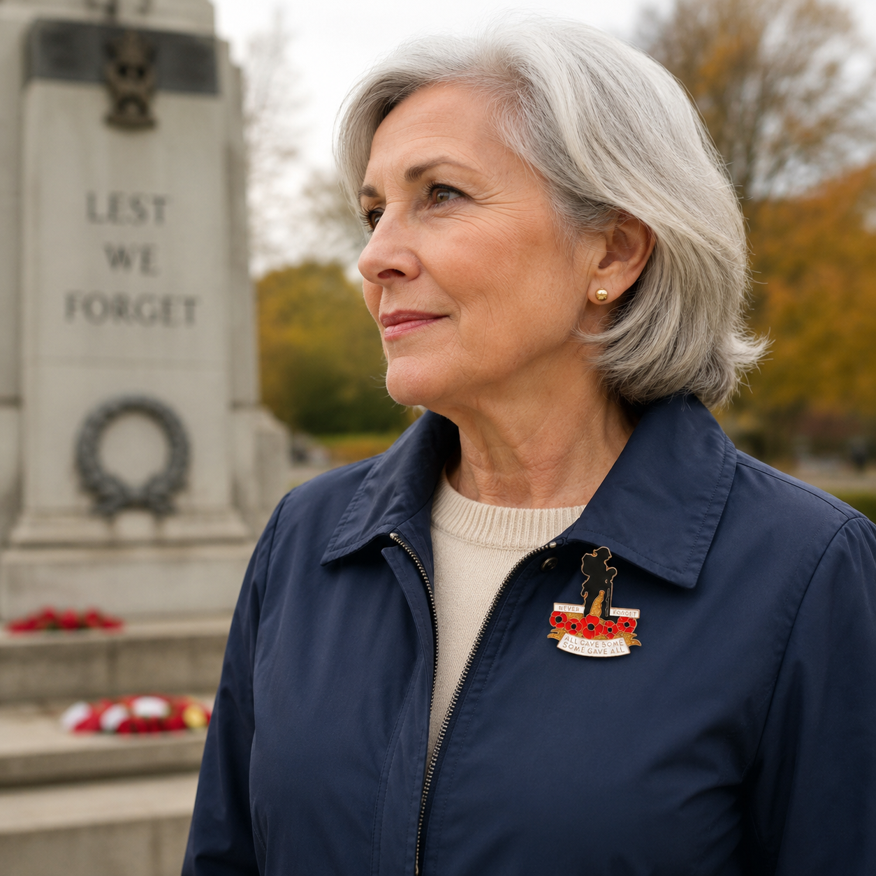 🌺🪖 Honneur. Souvenez-vous. N'oubliez jamais. — Broche commémorative du 111e anniversaire du Coquelicot Rouge
