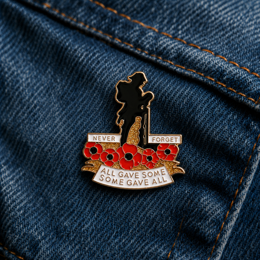 🌺🪖 Honneur. Souvenez-vous. N'oubliez jamais. — Broche commémorative du 111e anniversaire du Coquelicot Rouge