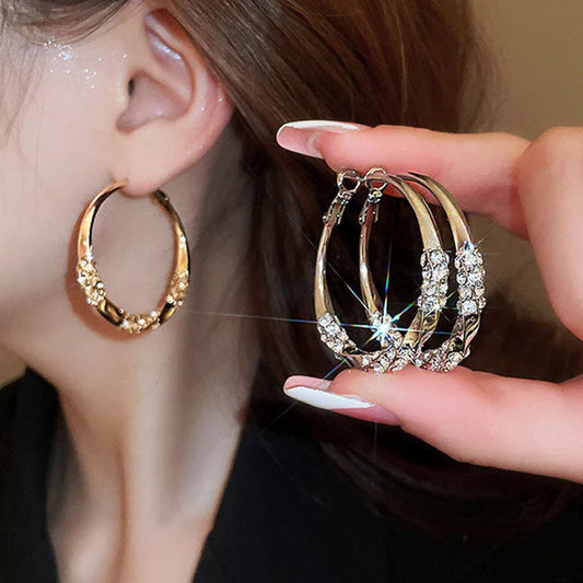 🌸Round earrings with zirconia✨