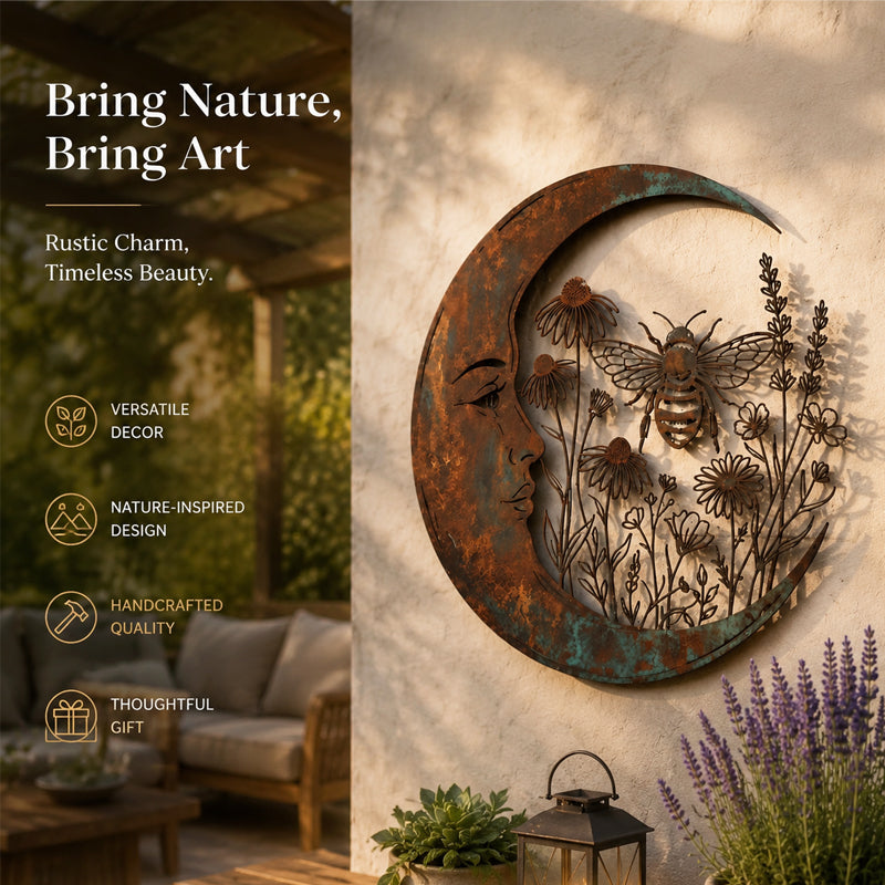 🌙🐝 Décoration Murale Lune & Abeille — Apportez une touche féérique et poétique à vos espaces ! ✨