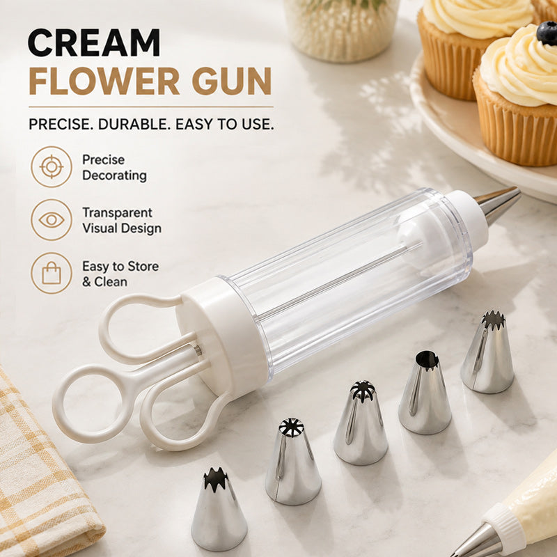 🍰🎂 Pistolet à douille à crème — ajoutez facilement de jolies spirales et de magnifiques détails à vos pâtisseries