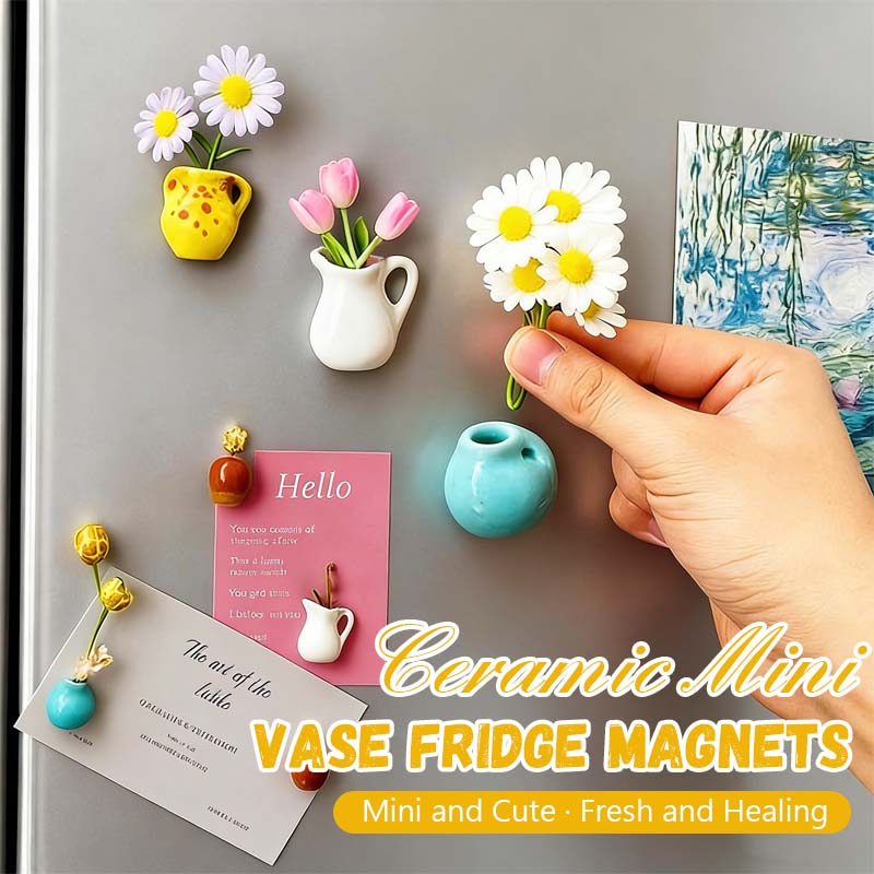 🌼 Mini-vases en céramique comme aimants pour réfrigérateu