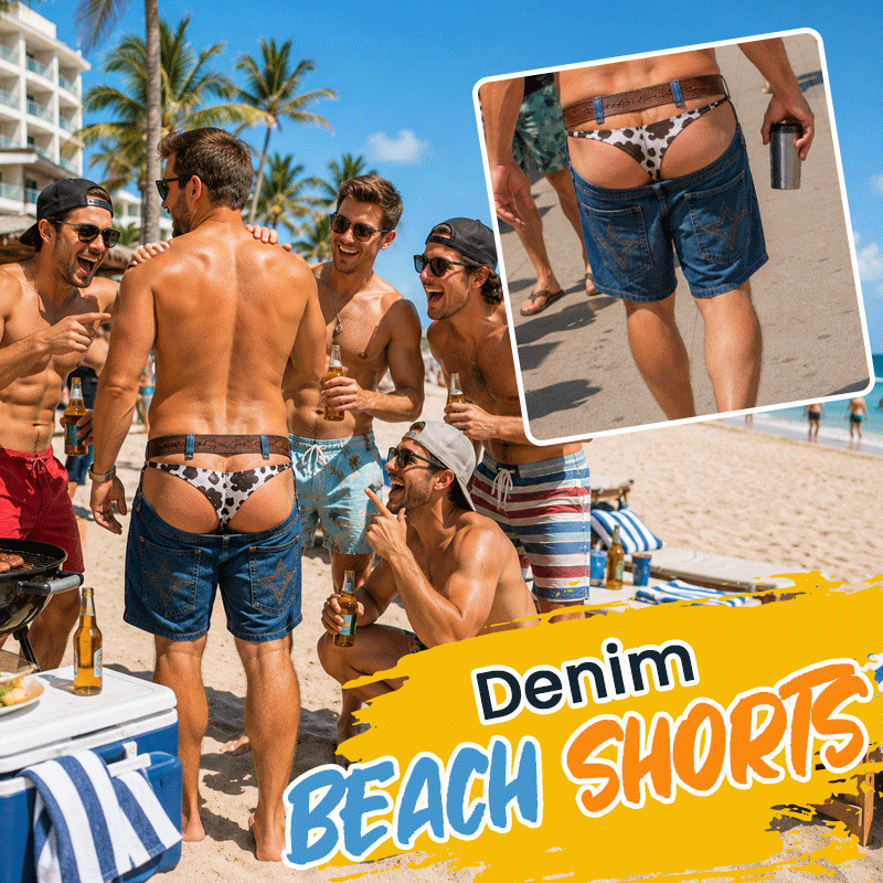 🩲🤠 Faux denim, vrai style – le short de bain qui fait sourire