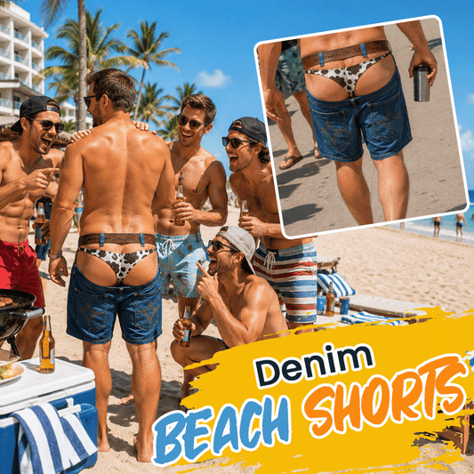 🩲🤠 Faux denim, vrai style – le short de bain qui fait sourire