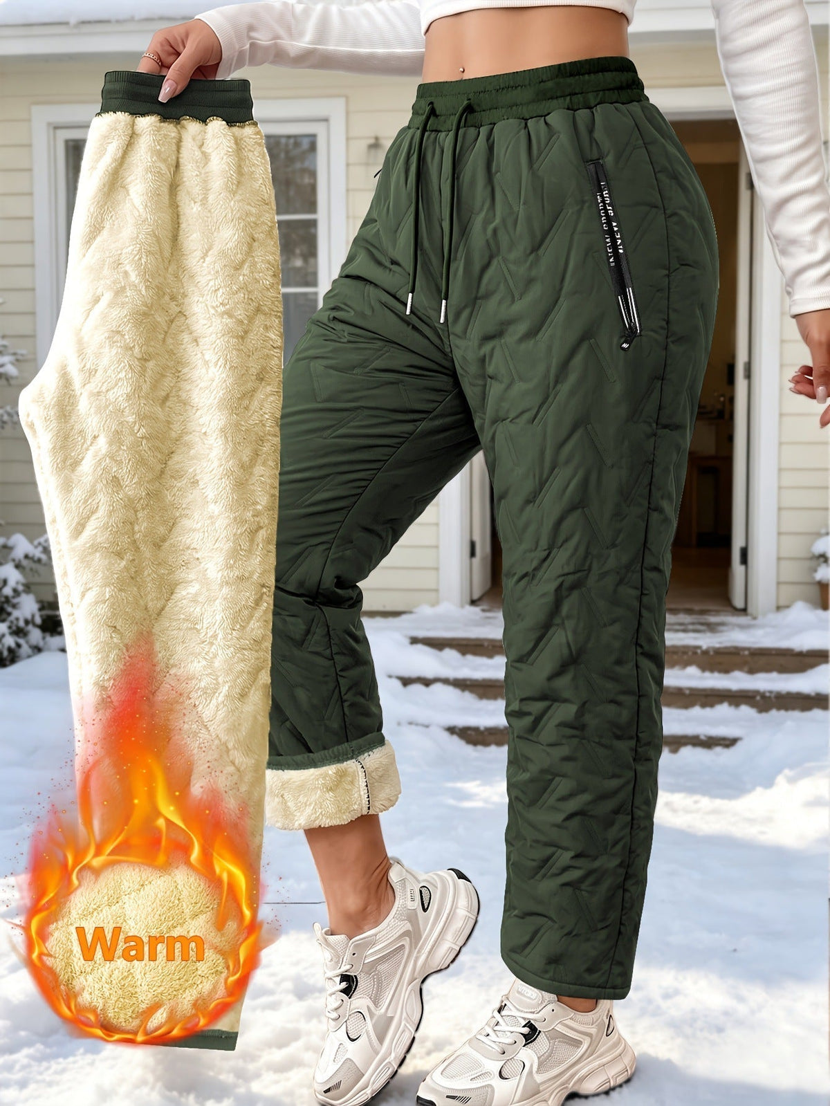 🧣 Pantalon imperméable doublé en polaire – Unisexe, chaud et prêt pour l'hiver🔥