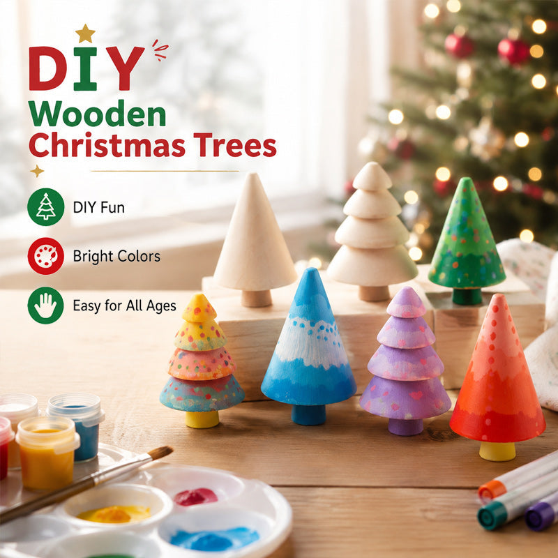 🎄🎨 Kit de sapin de Noël en bois à faire soi-même — Colorez votre Noël à votre façon