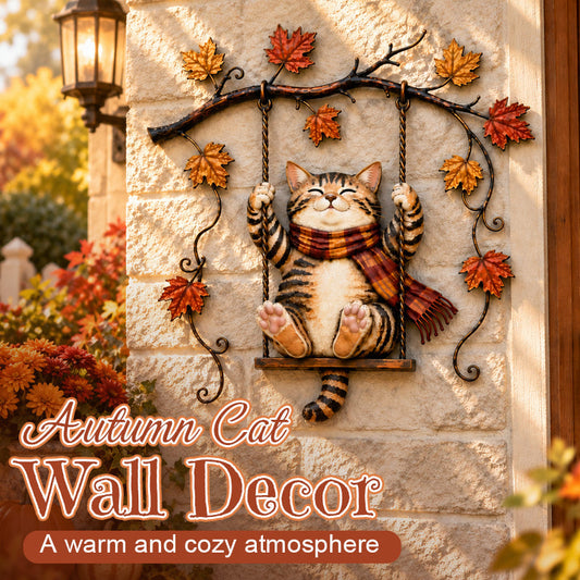🍂🐱 Décoration murale chat d'automne--accrochez la chaleur de l'automne et un chat plein de charme
