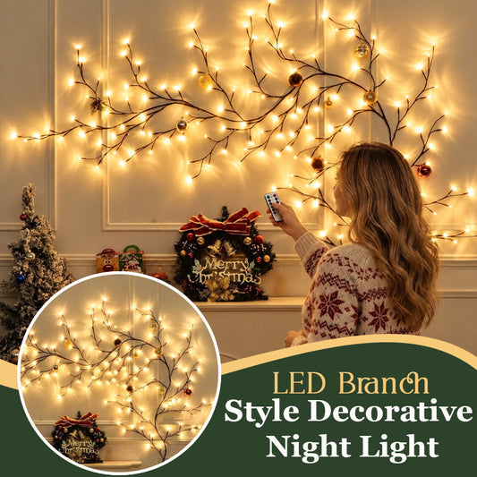 🎄✨ Branche lumineuse LED blanc chaud--transformez un mur vide en coin de Noël chaleureux