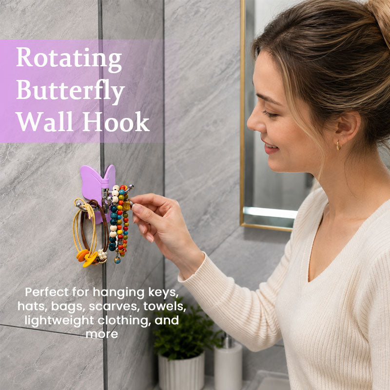 🏡Patère Murale Papillon Orientable – Alliez Charme & Rangement ! 🦋✨