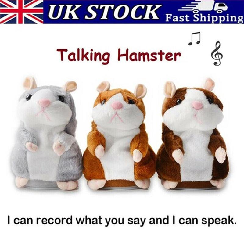 🐹 Peluche hamster parlante – répète les sons et bouge ! 3 couleurs + édition de Noël (15 cm) ✨🎄