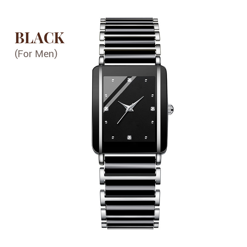 ⌚ Montre à quartz carrée en céramique tendance