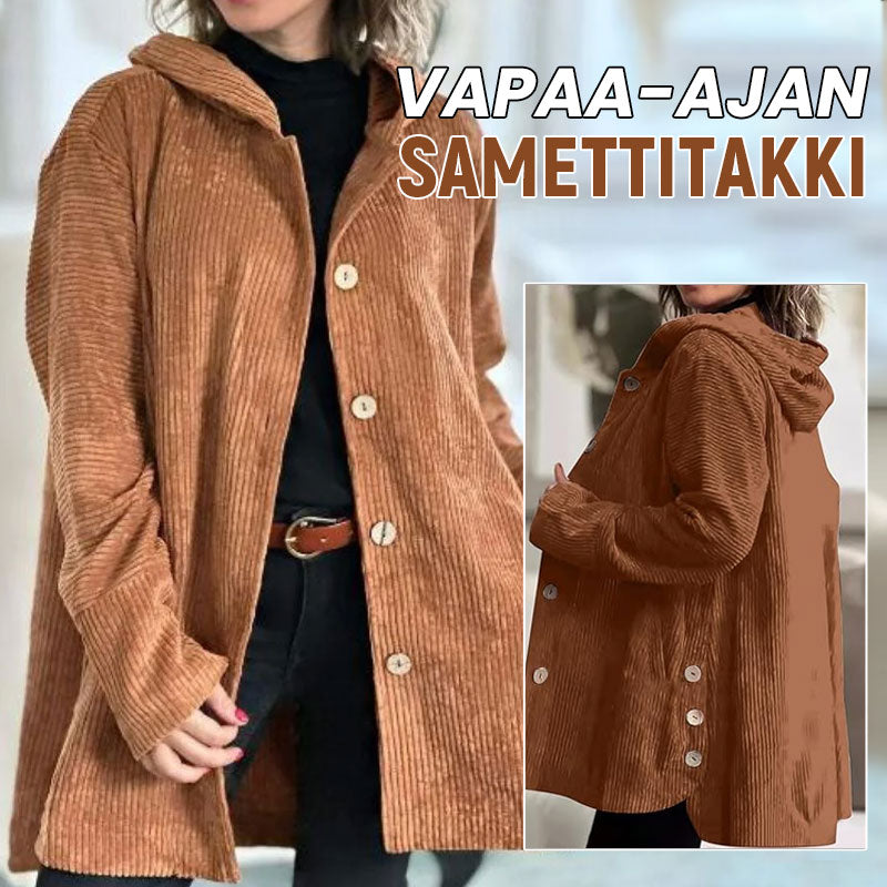 🍂 Veste velours informelle à capuche pour l'automne 🧥