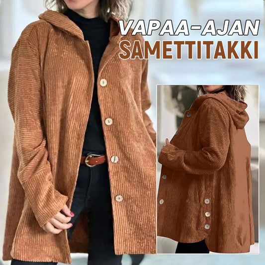 🍂 Veste velours informelle à capuche pour l'automne 🧥