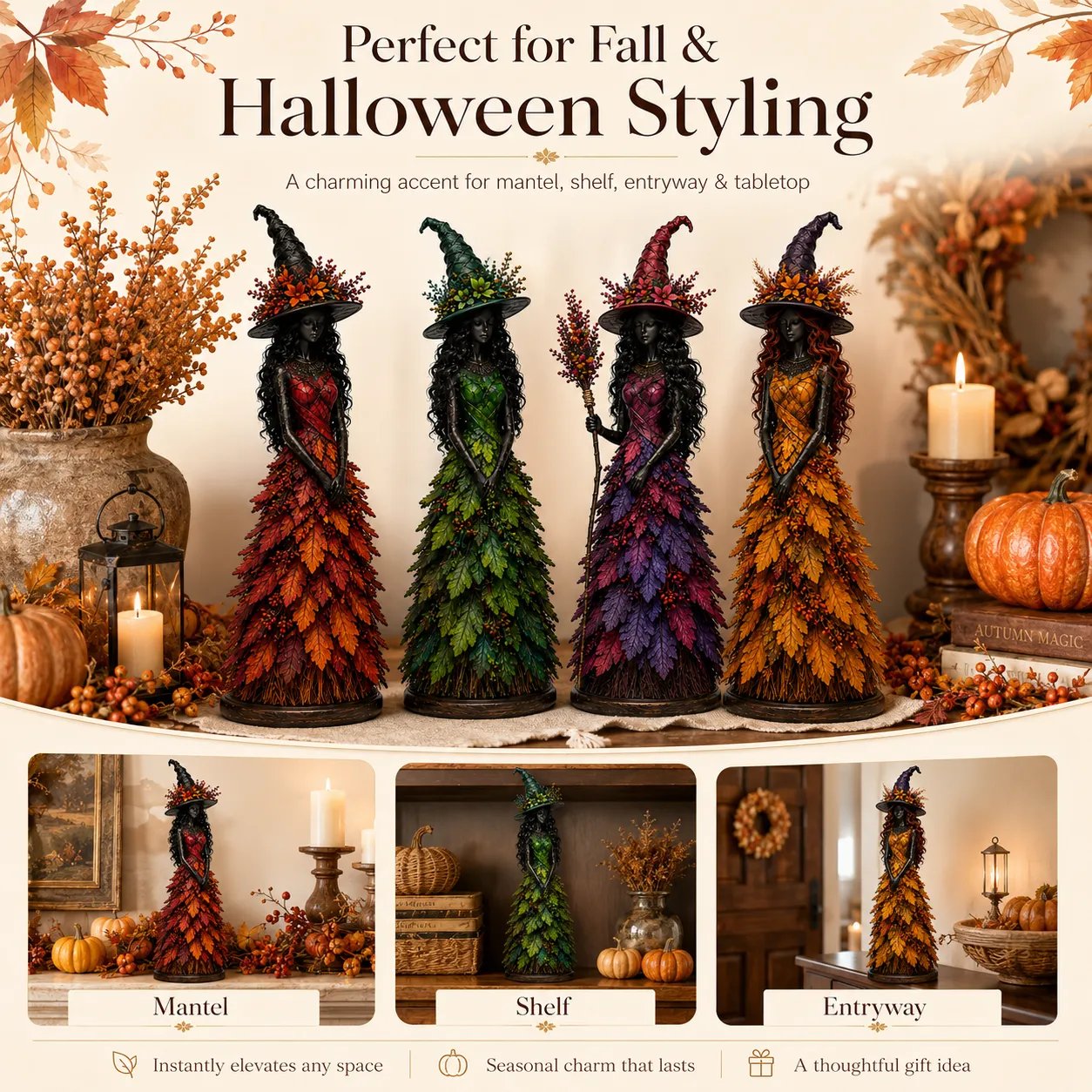 💥DERNIER JOUR -49% - 🧙 Figurine de sorcière d'automne enchantée (📦Achetez-en 3, livraison gratuite)