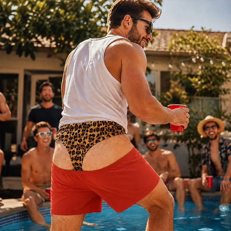 🏖️🐆 Short de bain en jean imprimé léopard : un maillot de bain original ! 🏖️