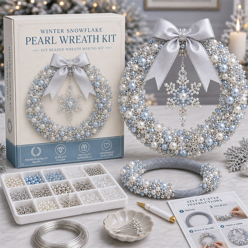🎄✨ Kit DIY pour une couronne de Noël en perles – Décoration de porte de Noël faite main avec des perles 💎🎀