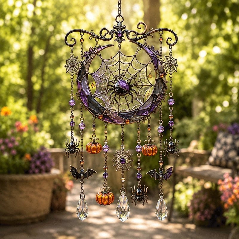 🎃Projetez une lumière arc-en-ciel avec des carillons éoliens gothiques pour Halloween ! 🎃✨