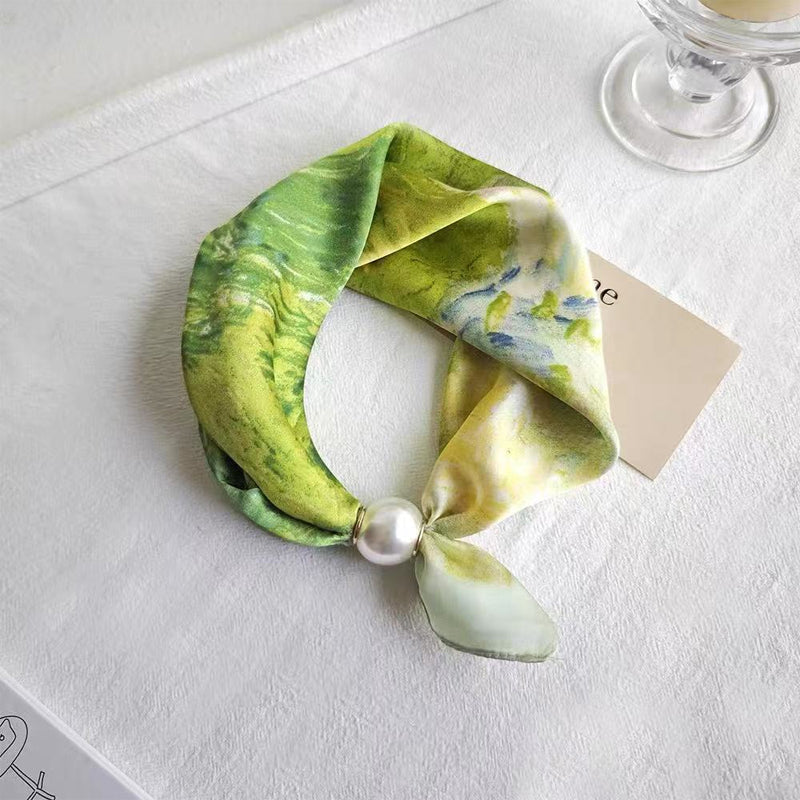 🤍 Collier foulard en perles avec fermoir magnétique - Un style instantané en quelques secondes ! ✨📦
