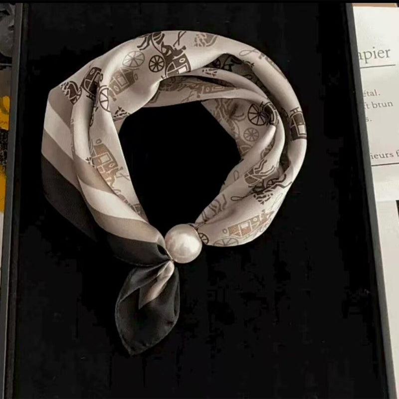 🤍 Collier foulard en perles avec fermoir magnétique - Un style instantané en quelques secondes ! ✨📦