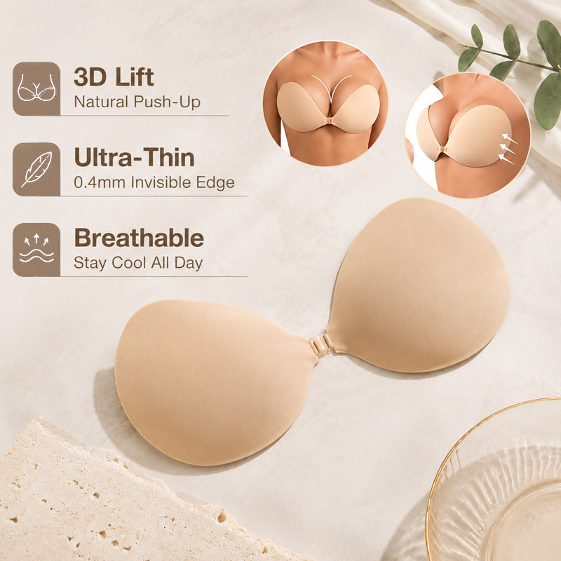 💖 Cache-Tétons Push-Up Invisible en Silicone 3D — Maintien Naturel et Discrétion Absolue ! ✨