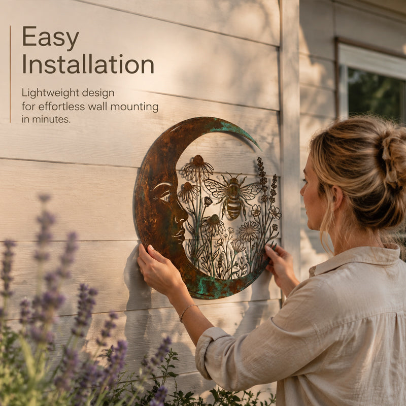 🌙🐝 Décoration Murale Lune & Abeille — Apportez une touche féérique et poétique à vos espaces ! ✨