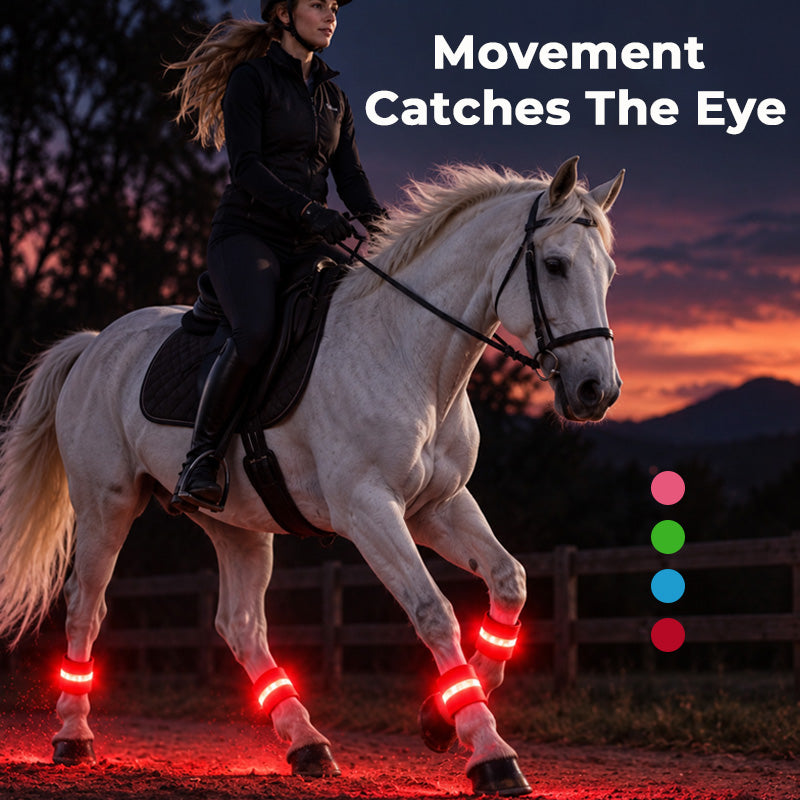 🐎 Bandes LED pour jambes de cheval | Bandes lumineuses et bien visibles pour les balades nocturnes
