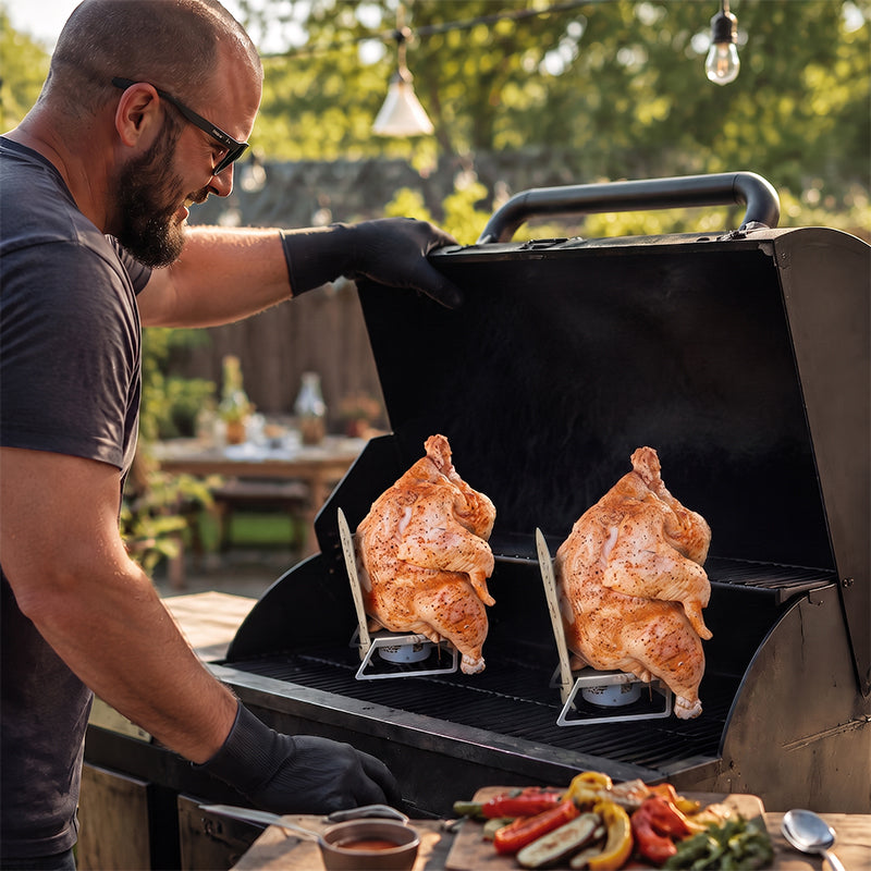🍻Support pour poulet rôti à la canette de bière : Savourez une peau croustillante et une chair ultra tendre et juteuse ! 🍗✨