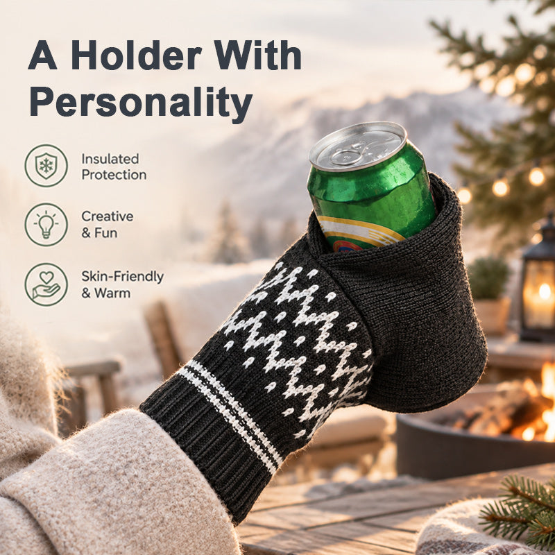 🍺 Gant à bière d'hiver – manchon porte-boisson rigolo et chaud pour vos boissons fraîches