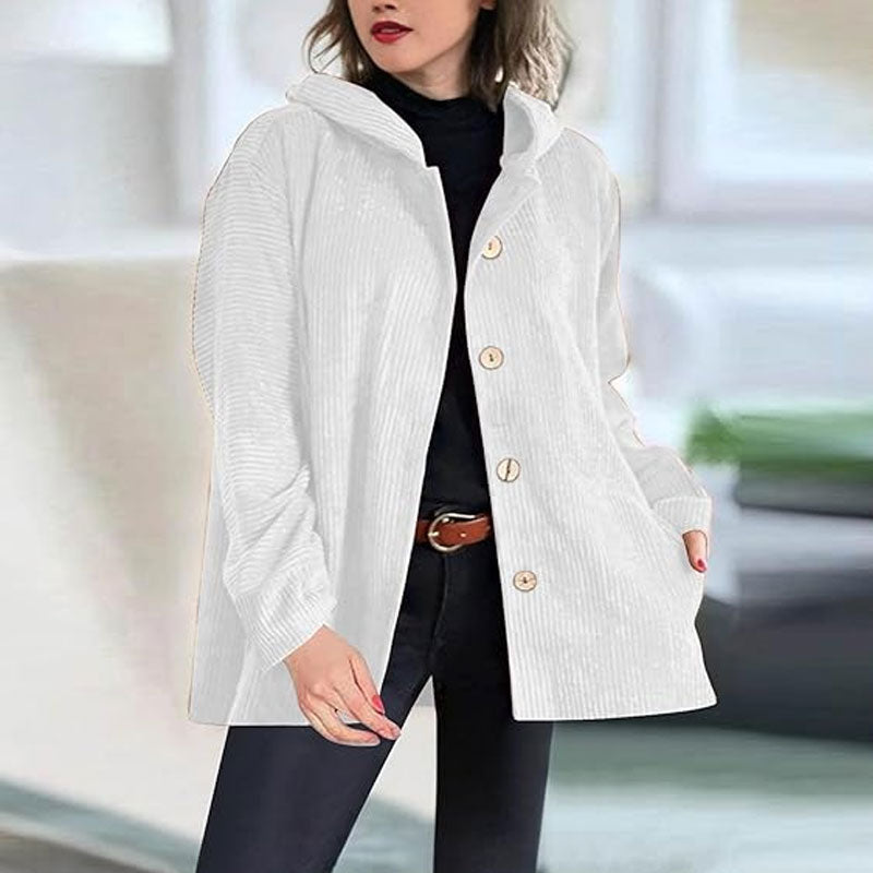 🍂 Veste velours informelle à capuche pour l'automne 🧥