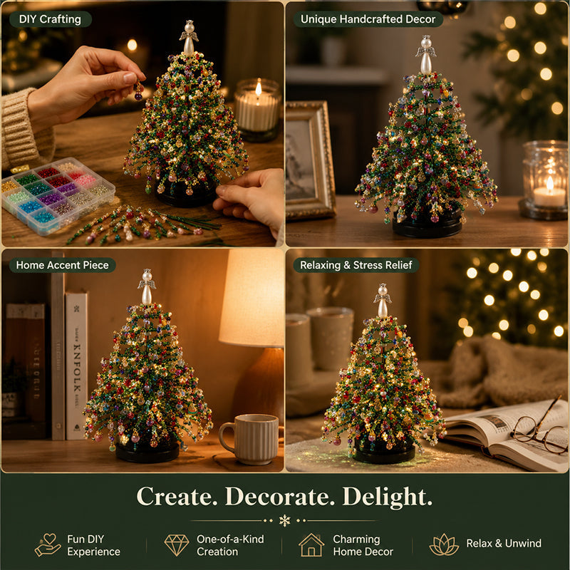 🎄✨ Kit de sapin de Noël perlé à faire soi-même – 🎅Créez votre propre décoration de Noël scintillante